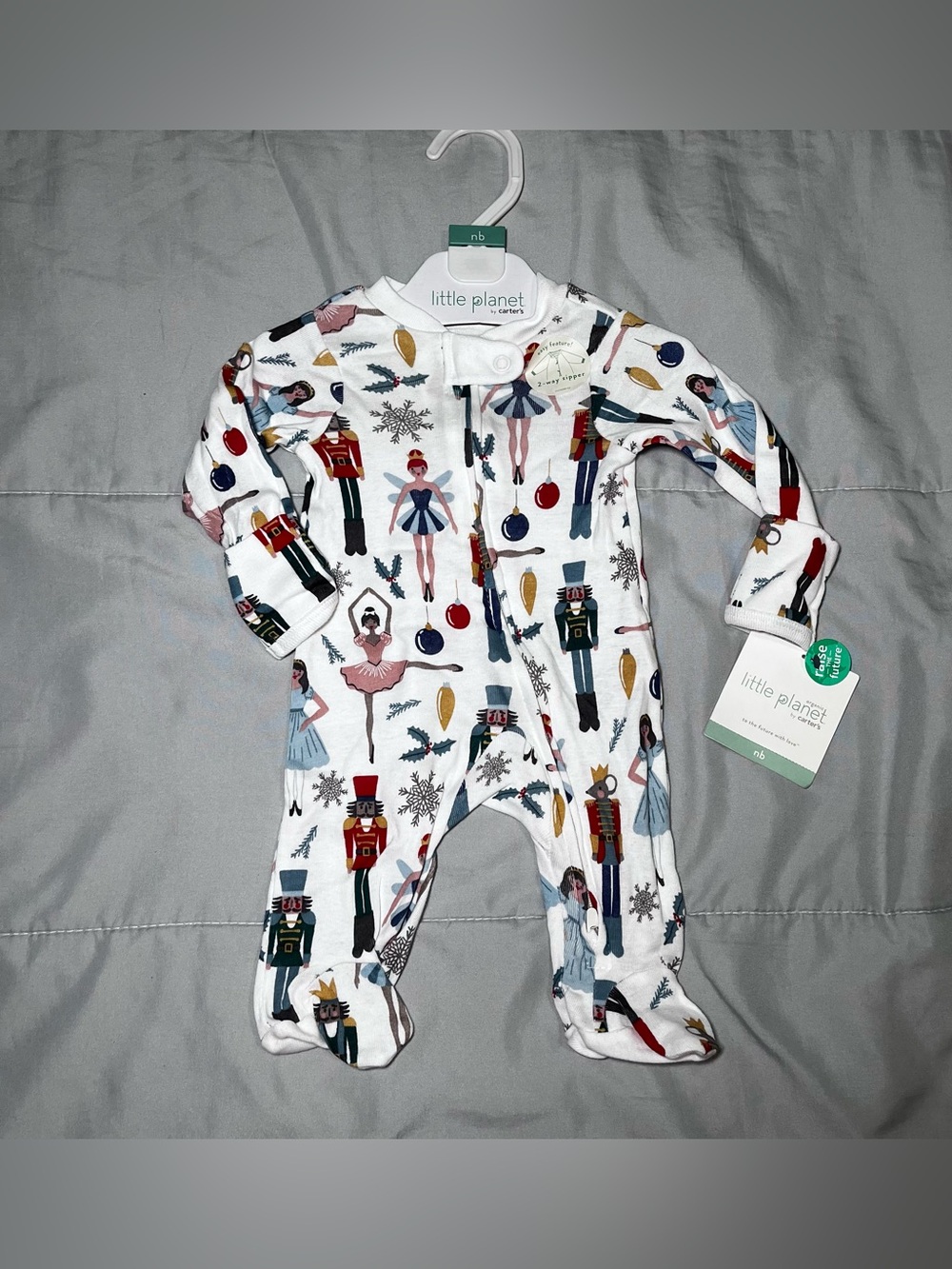 Little Planet By Carter's Nutcracker Christmas baby pajamas size New Born